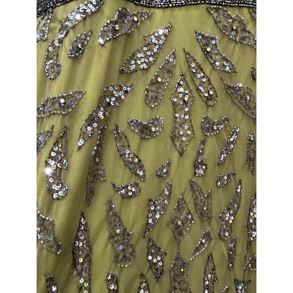 NWT Mac Duggal 5124 Women's Olive Green Beaded Long Sleeve Evening Gown Size 20 - Picture 13 of 16